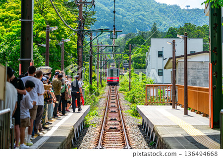 [Kanagawa Prefecture] Hakone Tozan Cable Car heading towards Gora Station 136494668