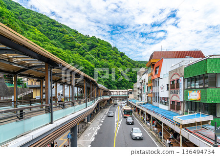 [Kanagawa] Cityscape around Hakone Yumoto Station 136494734