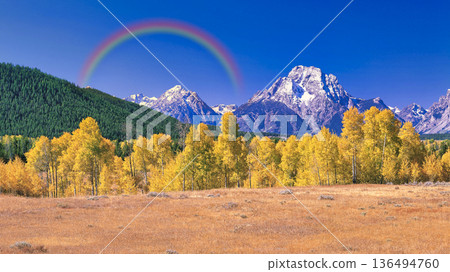 Beautiful autumn scenery in Grand Teton National Park Beautiful autumn scenery in Grand Teton National Park 136494760