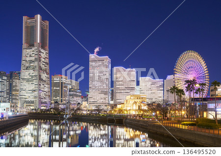 View of the Minato Mirai nightscape from Bankoku Bridge, Yokohama View of the Minato Mirai nightscape from Bankoku Bridge, Yokohama 136495520