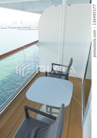 View from the balcony of the luxury cruise ship Viking Eden 136495577
