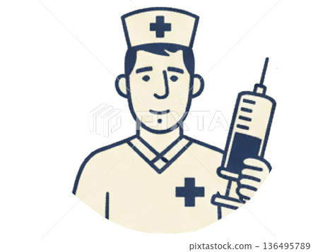 護士拿著注射器 136495789