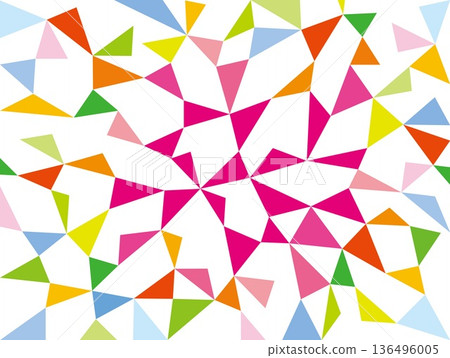 Geometric pattern, triangle, white background, colorful, pink Geometric pattern, triangle, white background, colorful, pink 136496005