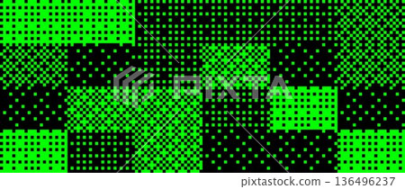 Pixelated bitmap texture. Neon green checkered dither wallpaper. Abstract 8 bit screen pattern. Arcade video game background. Retro pixel art backdrop. Vector glitch distorted raster effect overlay Pixelated bitmap texture. Neon green checkered dither wallpaper. Abstract 8 bit screen pattern. Arcade video game background. Retro pixel art backdrop. Vector glitch distorted raster effect overlay 136496237
