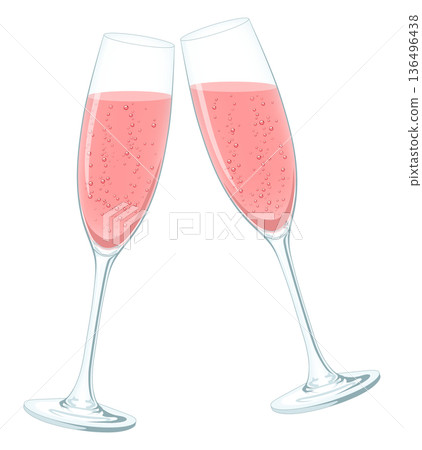 Toasting Champagne Glasses Rosé 136496438