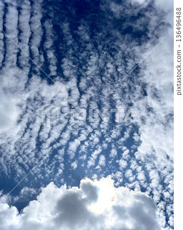Blue sky seen through the gaps in the clouds Blue sky seen through the gaps in the clouds 136496488