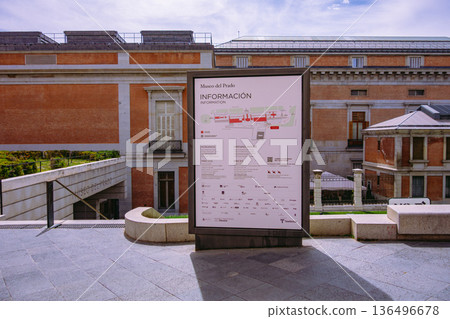 Information sign at Prado Museum Information sign at Prado Museum 136496678