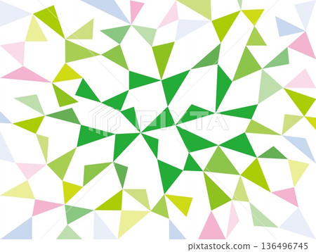 Geometric pattern, triangle, white background, colorful, green 136496745