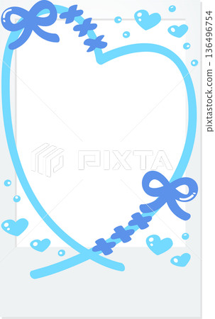 Doodle instant camera decoration frame instax film light blue 136496754