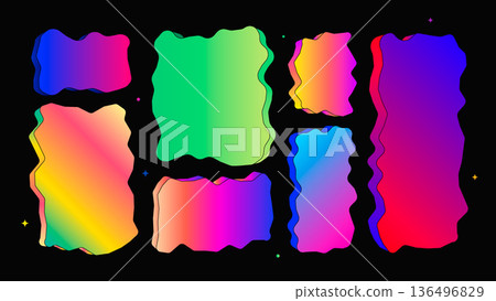 Frame shape wavy rectangle cute abstract Frame shape wavy rectangle cute abstract 136496829