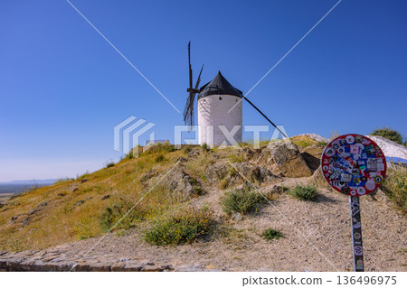 Landscape with windmills in La Mancha 136496975