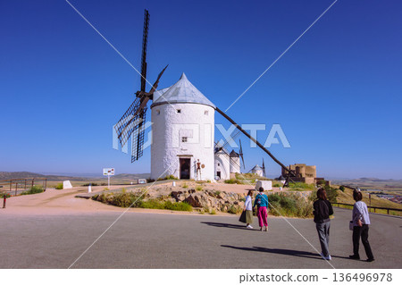 Landscape with windmills in La Mancha 136496978