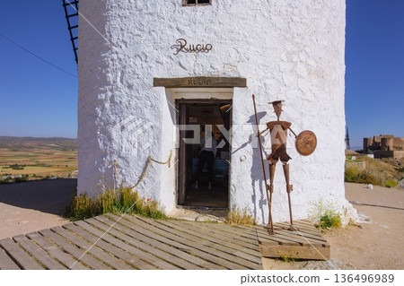 Landscape with windmills in La Mancha 136496989