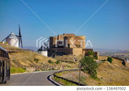Landscape with windmills in La Mancha Landscape with windmills in La Mancha 136497002