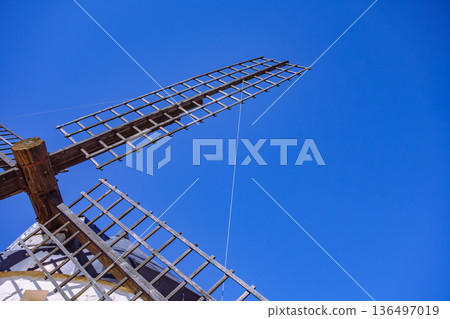 Landscape with windmills in La Mancha 136497019