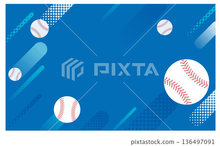 藍色本壘打背景插圖 136497091