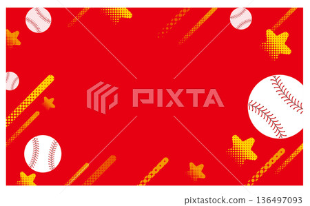 紅色全壘打背景插圖 136497093