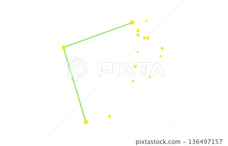 後發座星座線的彩色插圖 後發座星座線的彩色插圖 136497157