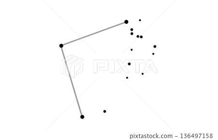 後髮座星座線條的單色插圖 136497158