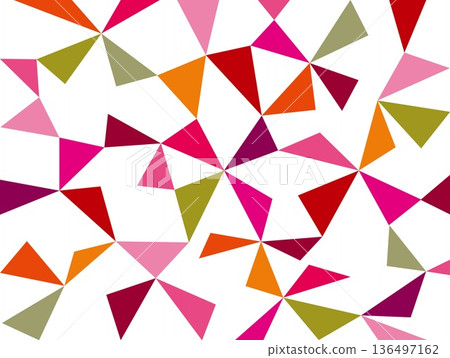 幾何圖案，三角形，白色背景，彩色，粉紅色，橘色，金色 136497162