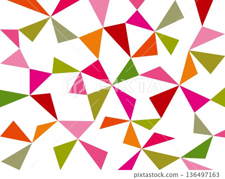 幾何圖案，三角形，白色背景，彩色，粉紅色，橘色，金色 136497163