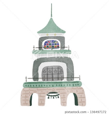 石川縣金澤市大山神社水彩畫 136497172