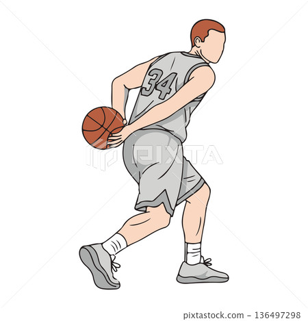 Behind The Back Basketball Dribbling Technique Showing Skill And Control In Motion On Court 136497298