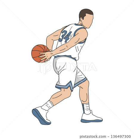 Behind The Back Basketball Dribbling Technique Showing Skill And Control In Motion On Court 136497300