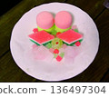 Hina sweets on a white plate 136497304