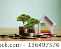 saving money for house concept 136497576