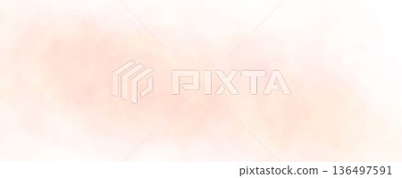 Pastel rose watercolor effect background. Beige pink watercolour gradient texture. Soft blurred paint splashes wallpaper for birthday, wedding or Valentines day design. Vector feminine blurry backdrop 136497591