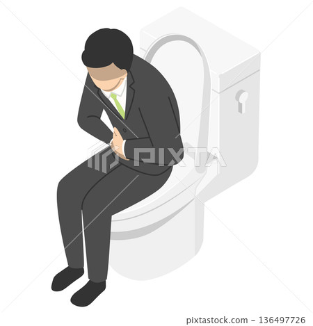 等距視角:一名上班族男子在廁所裡痛苦不堪 等距視角:一名上班族男子在廁所裡痛苦不堪 136497726