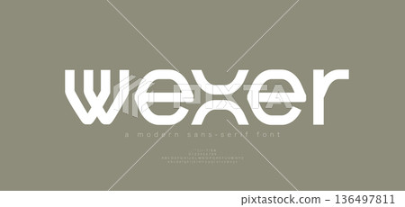 modern minimal logo alphabet font. Typography abstract minimalist sans serif typeface technology, electronic, sport, music, creative logos fonts. vector illustration modern minimal logo alphabet font. Typography abstract minimalist sans serif typeface technology, electronic, sport, music, creative logos fonts. vector illustration 136497811