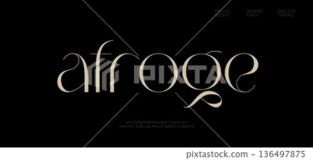 Elegant modern beauty logo alphabet font. Typography beautiful fashion luxury classic letters serif italic fonts decorative wedding vintage blossom logos. vector illustration 136497875