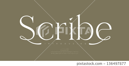 Modern luxury logo alphabet font. Typography beauty fashion elegant classic letters serif italic fonts decorative wedding vintage logos. vector illustration 136497877