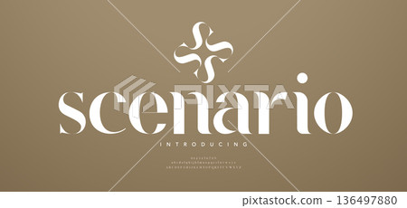Modern luxury beauty logo alphabet font. Typography beautiful fashion elegant classic letters serif italic fonts decorative wedding vintage blossom logos. vector illustration Modern luxury beauty logo alphabet font. Typography beautiful fashion elegant classic letters serif italic fonts decorative wedding vintage blossom logos. vector illustration 136497880