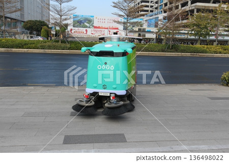 China: Street cleaning robots China: Street cleaning robots 136498022
