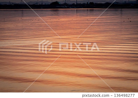 Evening scenery of riverbed 136498277