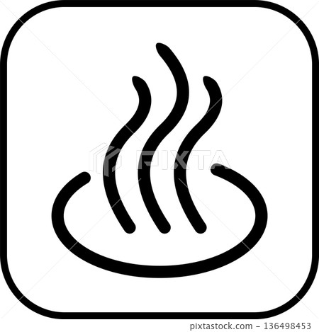 Vector illustration of black hot spring icon with frame 136498453