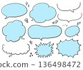Hand-drawn speech bubble set (blue) 136498472