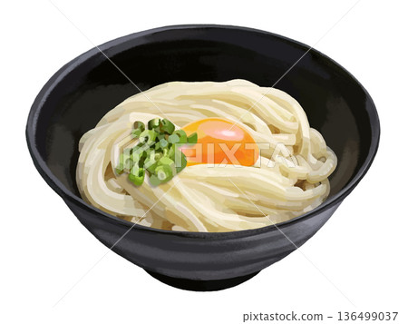 Bukkake udon (with green onions and egg yolk) Bukkake udon (with green onions and egg yolk) 136499037