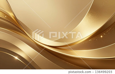 Luxury abstract golden wave background with glitter light effect. Luxury abstract golden wave background with glitter light effect. 136499203
