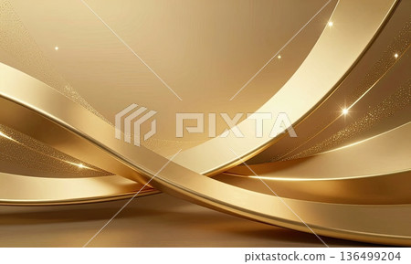 Luxury abstract golden wave background with glitter light effect. 136499204