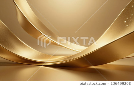 Luxury abstract golden wave background with glitter light effect. 136499208