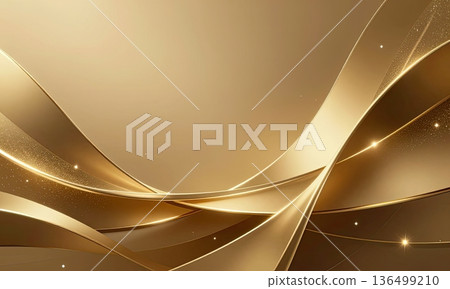 Luxury abstract golden wave background with glitter light effect. Luxury abstract golden wave background with glitter light effect. 136499210