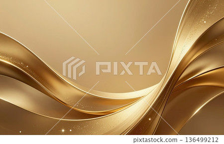 Luxury abstract golden wave background with glitter light effect. 136499212