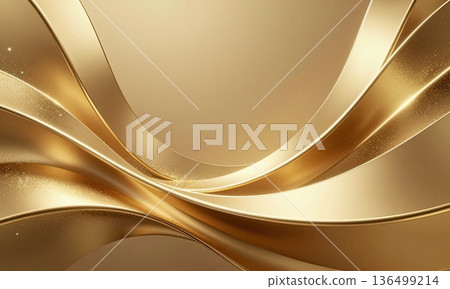Luxury abstract golden wave background with glitter light effect. 136499214