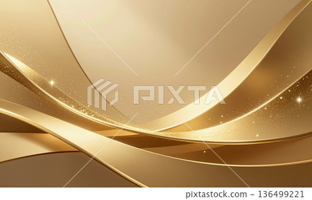 Luxury abstract golden wave background with glitter light effect. 136499221