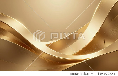 Luxury abstract golden wave background with glitter light effect. 136499223