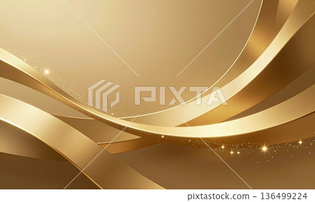 Luxury abstract golden wave background with glitter light effect. Luxury abstract golden wave background with glitter light effect. 136499224
